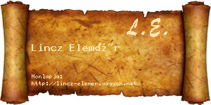 Lincz Elemér névjegykártya